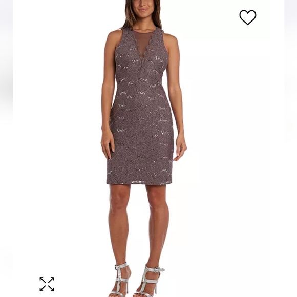 Nightway Sequined Lace Cocktail Dress - Picture 1 of 7